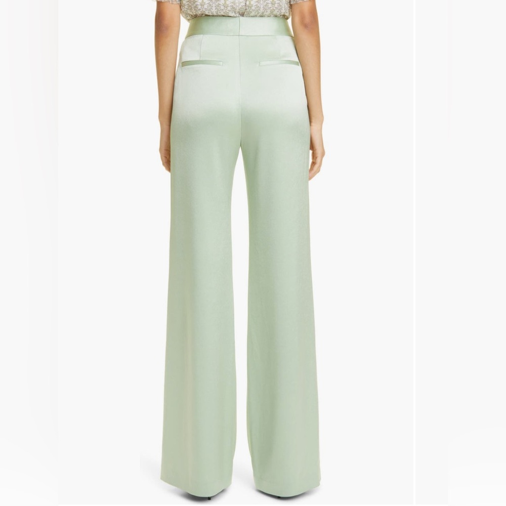 Alice + Olivia Deanna Stretch Cotton Satin
Bootcut Pants Color Green Tea size 14 - Picture 4 of 13